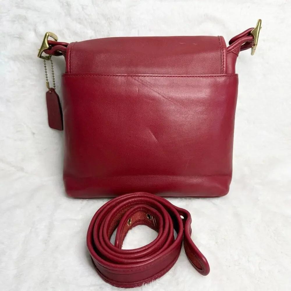 Vintage Coach y2k Red Legacy Companion Flap Crossbody Shoulder Bag